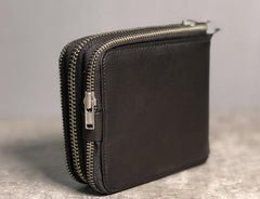 Genuine Leather Mens Cool billfold Leather Wallet Men Small Wallets Bifold for Men