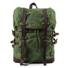 Waxed Canvas Mens Travel Backpack Canvas Hiking Backpack Canvas Backpack for Men