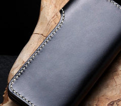 Cool Leather Mens Biker Chain Wallet Leather Biker Wallets Long Chain Wallet for Men