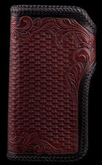 Handmade Leather Eagle Tooled Mens Chain Biker Wallet Cool Leather Wallet With Chain Wallets for Men