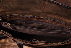 Handmade leather men Briefcase messenger vintage shoulder laptop bag vintage bag - EverHandmade