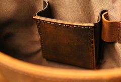Genuine Leather Mens Briefcase Messenger Bag Laptop Bag Shoulder Bag for men - EverHandmade