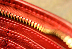 Genuine Leather Wallet Bifold Handmade Zip Long Wallet Purse Clutch For Mens - EverHandmade