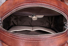 Genuine handmade Leather backpack bag rivet shoulder bag women leather purse - EverHandmade