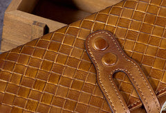 Genuine Leather Wallet Long Wallet Woven Wallet Purse For Men Women - EverHandmade