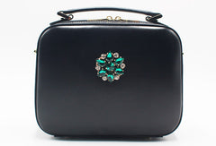 Genuine Leather Round Bag Handbag Purse Shoulder Bag for Women Leather Crossbody Bag - EverHandmade