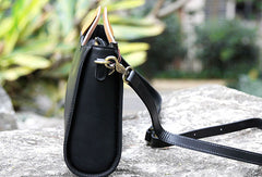 Handmade handbag black purse leather crossbody bag shoulder bag women - EverHandmade