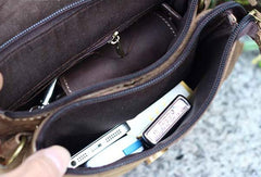 Genuine Leather Mens Cool Messenger Bag iPad Bag Chest Bag Bike Bag Cycling Evelope Cluth Bag For Men - EverHandmade