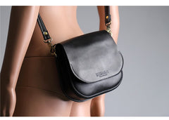 Cute White LEATHER Flip Side Bag Handmade WOMEN Saddle Phone Crossbody BAG Purse FOR WOMEN