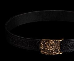 Handmade Cool Black Leather Mens Belts Custom Leather Men Belt for Men