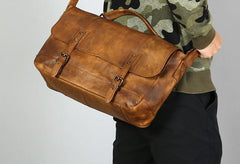 Handmade Leather Mens Cool Shoulder Bag Messenger Bag for men