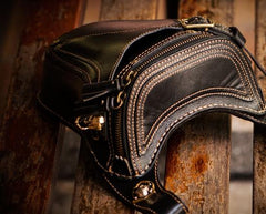 Leather Belt Pouches Mens Small Cases Waist Bag Hip Pack Belt Bag for Men