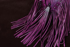 Genuine Leather Handbag Vintage Tassel Bamboo Crossbody Bag Shoulder Bag Purse For Women - EverHandmade