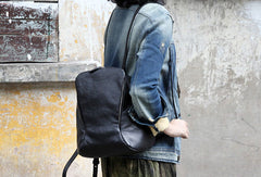 Handmade Leather backpack bag shoulder bag black women leather purse - EverHandmade