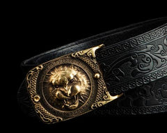 Handmade Cool Leather Mens Belt Leather Men Black Belts for Men