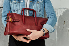 Handmade Genuine Leather Large Handbag Shopper Bag Crossbody Bag Shoulder Bag Purse For Women