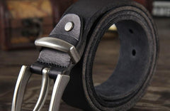 Genuine Leather Punk Rock Biker Trucker Mens Belt Men Black Coffee Belt for Men