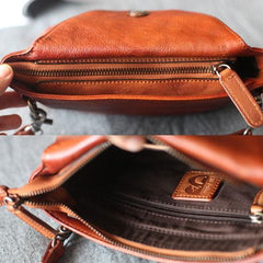 Small Brown Leather Crossbody Bag - Annie Jewel