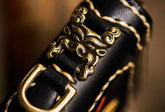 Handmade leather Chinese Monster biker wallet long wallet black leather men phone - EverHandmade