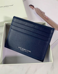 Minimalist Women Dark Gray Leather Slim Card Holders Small Card Wallet Cute Card Holder Credit Card Holder For Women
