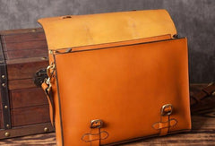 Handmade leather mens Briefcase business Briefcase Shoulder Bag Laptop Briefcase - EverHandmade