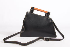 Genuine Leather Handmade Wooden Handbag Bag Shoulder Bag Purse For Women - EverHandmade