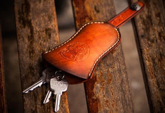 Handmade Leather Mens Cool Car Key Wallet Coin Wallet Pouch Car KeyChain for Men