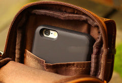 Handmade Leather Mens Cell Phone Holsters Waist Bag Hip Pack Belt Bag for Men - EverHandmade