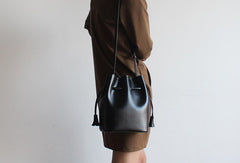 Genuine Leather Bucket Bag Purse Bag Shoulder Bag for Women Leather Crossbody Bag - EverHandmade