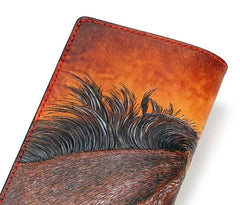 Handmade Leather Fine Horse Mens Chain Biker Wallet Cool Leather Wallet With Chain Wallets for Men