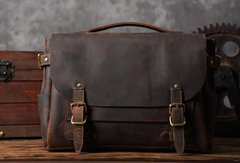 Handmade leather mens Briefcases Messenger bags Vintage Laptop Briefcases Business Briefcases - EverHandmade