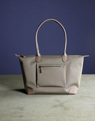 Womens Khaki Nylon Shoulder Tote Small Khaki Nylon Handbag Purse for Ladies