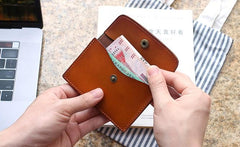 Leather Mens Card Wallet Front Pocket Wallet Small Slim Wallets Change Wallets for Men