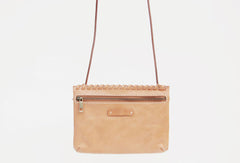 Handmade leather handbag beige shopper bag shoulder bag cossbody bag purse women