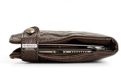 Cool leather Mens long wallet phone clutch wallet vintage wallet for men