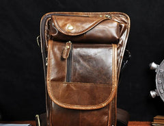 Cool Leather Drop Leg Bag Belt Pouches Mens Waist Bag Shoulder Bag for Men