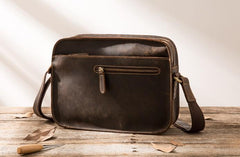 Cool Leather Mens Small Messenger Bags Shoulder Bag  for Men