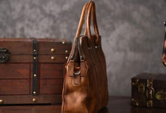 Vintage Cool leather mens Briefcase Business Briefcase laptop Briefcases for Men - EverHandmade