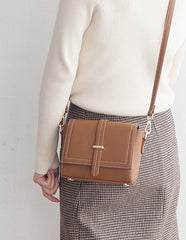 Minimalist Leather Womens Stylish Small Shoulder Bag Crossbody Purse for Women