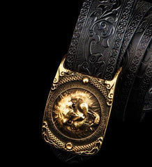 Handmade Cool Leather Mens Belt Leather Men Black Belts for Men