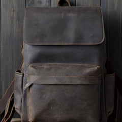 Vintage Leather Mens Backpack Travel Backpack Cool Satchel Backpack for men