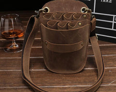 Cool Leather Mens Hairstylist Tool case barber pouch scissors case Belt Pouch Waist Bag