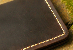 Genuine Leather Wallet Handmade Folded billfold Wallet Slim Wallet For Men