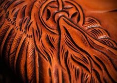 Handmade Leather Indian Chief Tooled Mens billfold Wallet Cool Leather Wallet Slim Wallet for Men