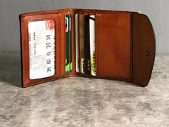 Handmade Genuine Leather Mens Cool Slim Leather Billfold Wallet Men billfold Wallets Bifold for Men