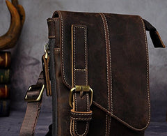 Mens Leather Small Side Bag COURIER BAGs Waist Pouch Holster Belt Case Belt Pouch for Men