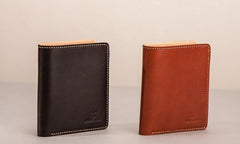 Leather Men Small Wallets Bifold Vintage billfold Wallet for Men