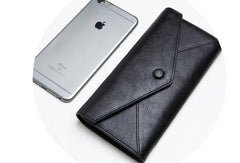 Genuine Leather Cute Long Slim Wallet Bifold Clutch Cards Wallet Purse For Women Girl