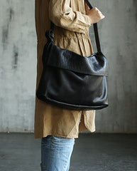 Vintage WOMENs LEATHER Large Messenger Bag Shoulder Bag Purse FOR WOMEN