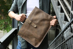 Slim Leather Mens Cool Briefcase Work Bag Business Bag Laptop Bag for men